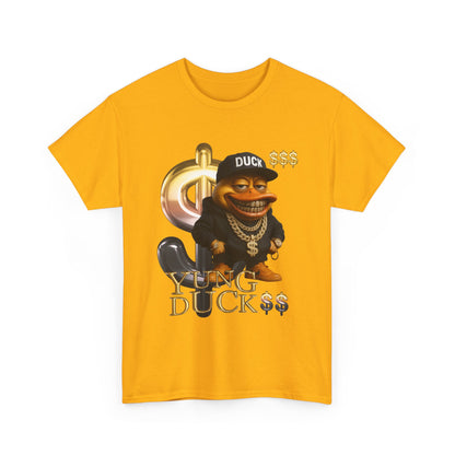 Yung Duck$$ Unisex Heavy Cotton Tee - Fun Streetwear T-Shirt for Casual Outfits