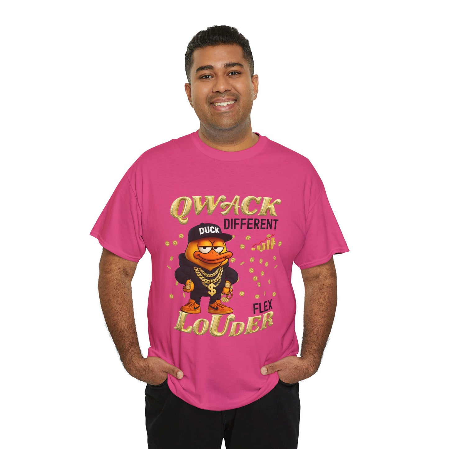 Qwack Different Unisex Heavy Cotton Tee, Fun T-Shirt, Gift for Duck Lovers, Casual Wear, Streetwear Style, Summer Vibes