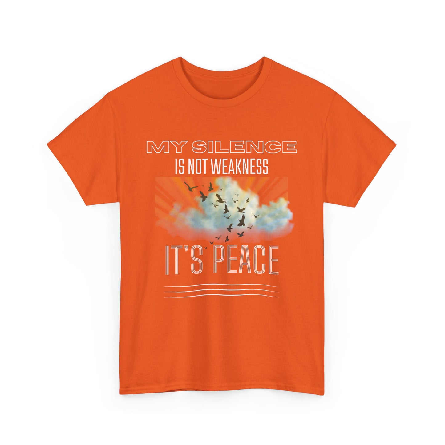Male Heavy Cotton Tee - "My Silence is Not Weakness, It's Peace" - Inspirational Gift for Mindfulness, Self-Care, and Peace Lovers, [...]