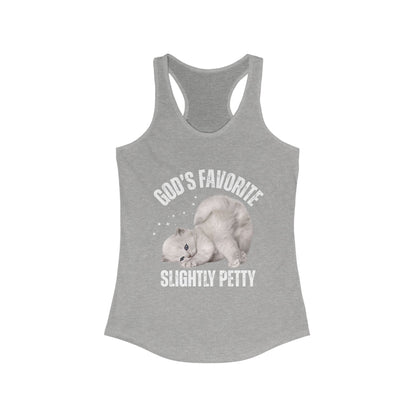 Funny Cat Tank Top, Women's Racerback, God’s Favorite, Perfect Gift for Cat Lovers, Casual Wear, Pet Owner Apparel