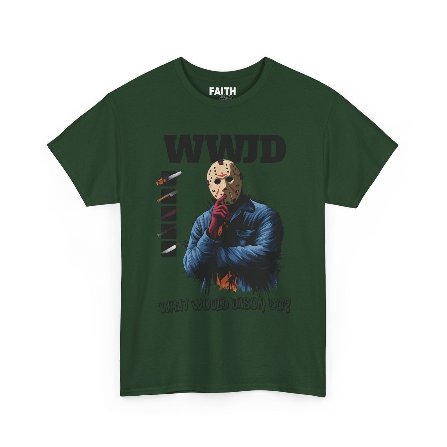 WWJD Unisex Heavy Cotton Tee, Graphic T-Shirt, Casual Wear, Gift for Him, Trendy Apparel, Statement Tee