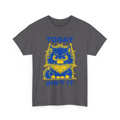 Funny Cat Tee - 'Today Ain't It' Unisex Heavy Cotton T-Shirt