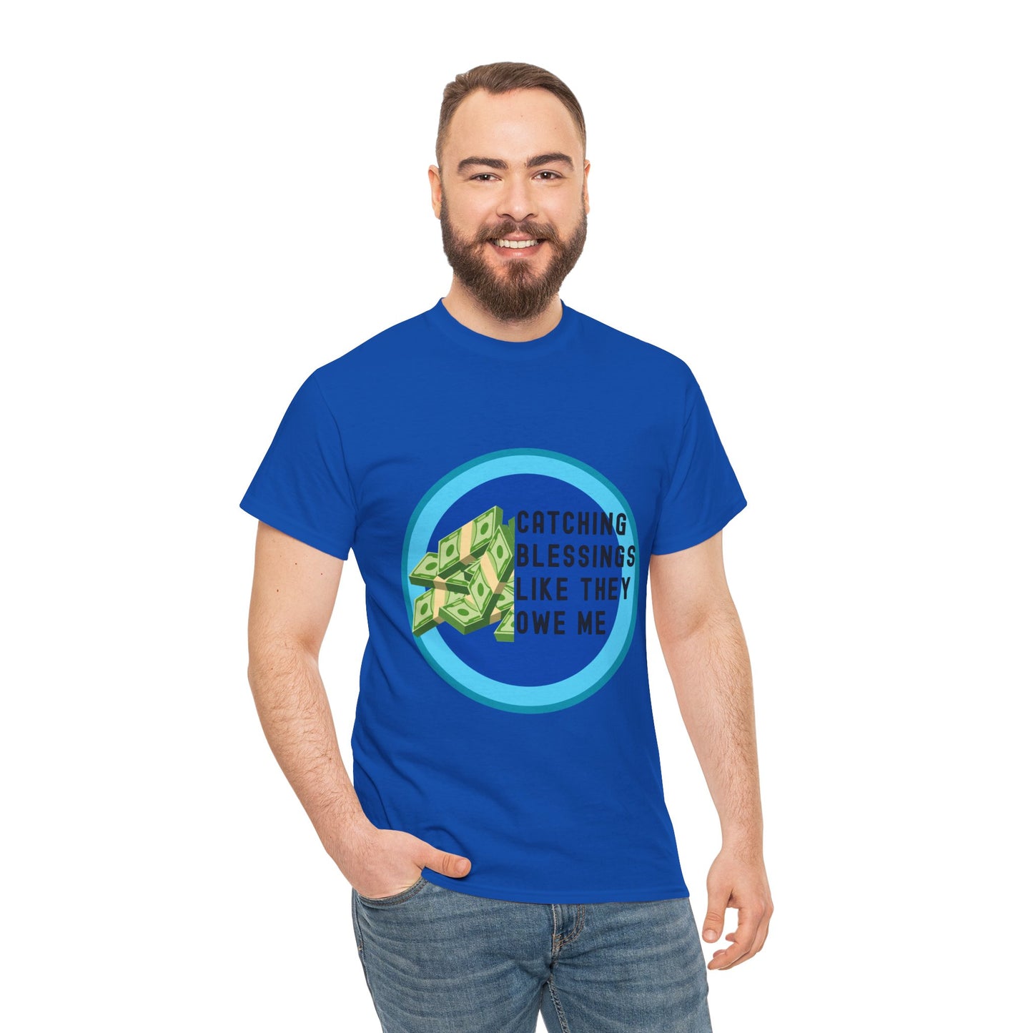 Catching Blessings Unisex Heavy Cotton Tee - Motivational Graphic T-Shirt