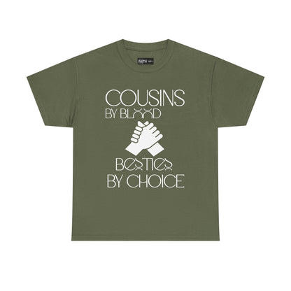 Cousins & Besties Tee, Unisex Heavy Cotton T-Shirt, Family Reunion Apparel, Friendship Gift, Casual Wear, Summer Style