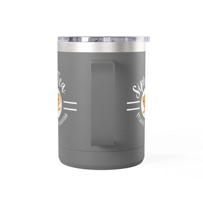 Coffee Lover's Tumbler with Sips Tea Design, Insulated Mug for Home, Travel, Gift for Coffee & Tea Lovers, Birthday, Office, Everyday Use