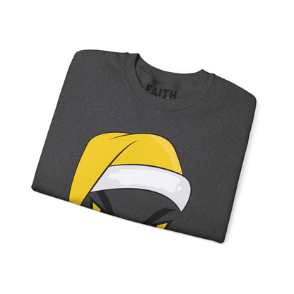 The Mean SANTA Sweatshirt -  Holiday Crewneck - Yellow