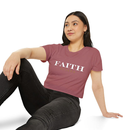 Women's Festival Crop Top - Faith Styles, Casual Summer Top, Music Festival Apparel, Boho Chic Tee, Everyday Wear