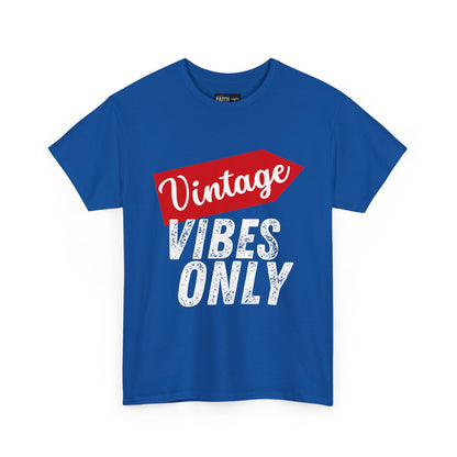 Vintage Vibes Only Unisex Heavy Cotton Tee, Retro T-Shirt, Trendy Gift for Him/Her, Casual Wear, Music Festival Outfit