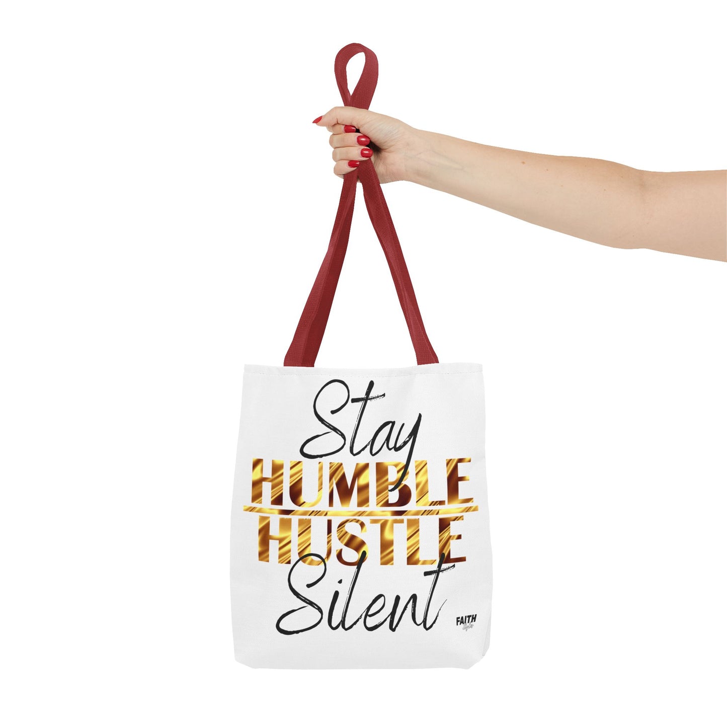FaithStyles Stay Humble Hustle Silent Tote Bag — Motivational Leopard Print Canvas Tote