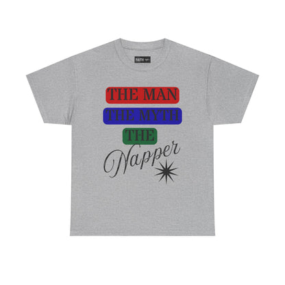 The Man, The Myth, The Napper Tee - Funny Unisex Cotton T-Shirt, Gift for Nap Lovers, Humor Apparel, Relaxation Shirt, Fun Sleepwear