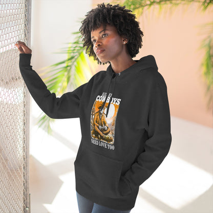 Three-Panel Fleece Hoodie-Front & Back Images