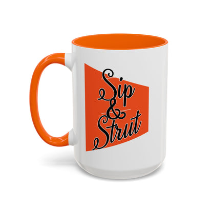 Accent Coffee Mug (11, 15oz) - Sip & Strut Design, Perfect Gift for Coffee Lovers, Home Office Decor, Unique Holiday Present, Ceramic [...]