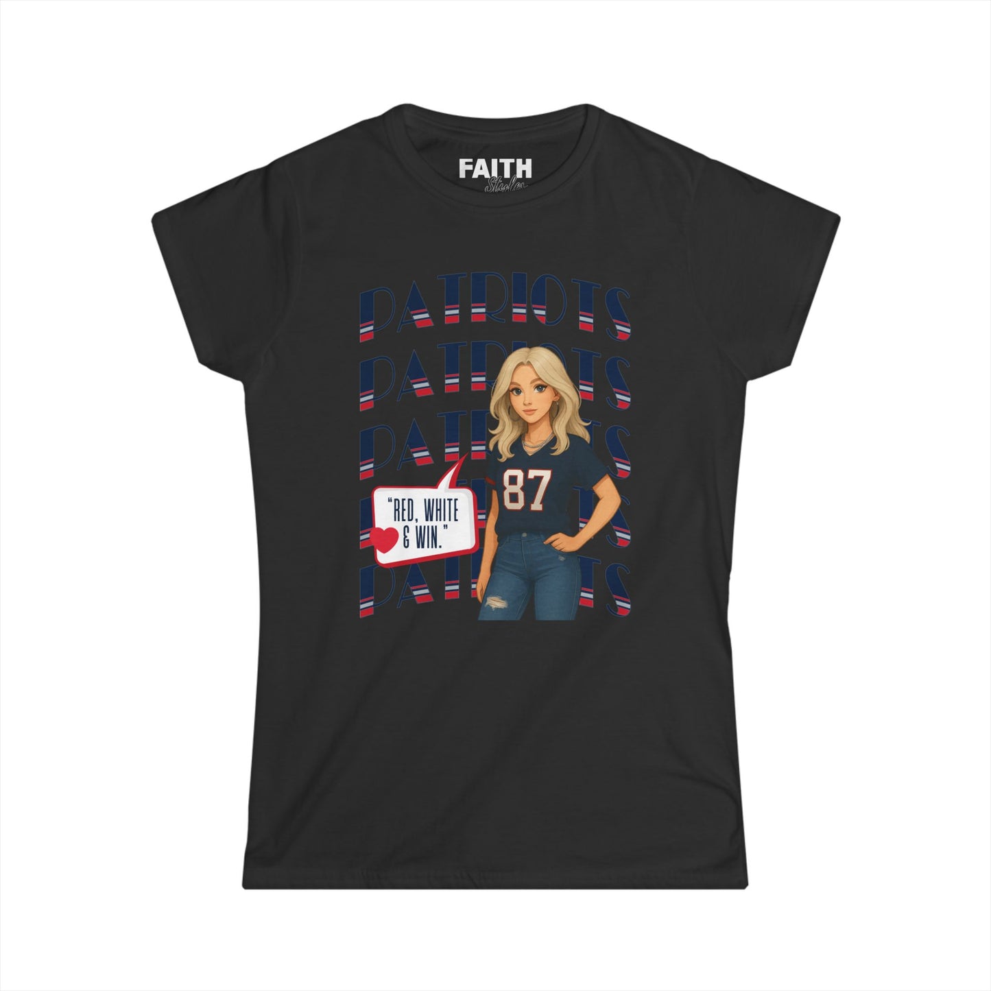 Patriots Fan Women's Tee, Sports T-Shirt, Football Apparel, Game Day Shirt, Women's Casual Wear, Team Spirit Clothing