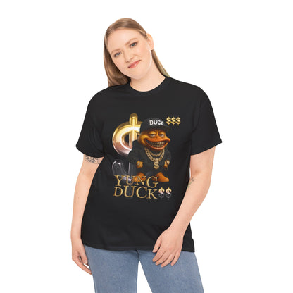 Yung Duck$$ Unisex Heavy Cotton Tee - Fun Streetwear T-Shirt for Casual Outfits