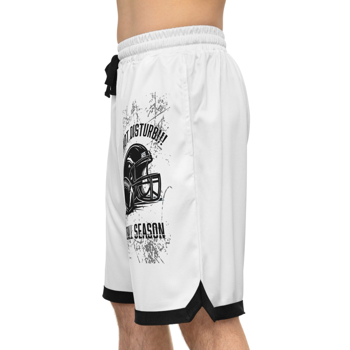 Football-Themed Ribbed Basketball Shorts, Comfortable Athletic Wear for Sports Fans, Perfect Gift for Game Days, Boys and Men's Casual Style