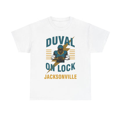 Jacksonville Duval On Lock Tee for Sports Fans | Male Heavy Cotton Tee, [...]