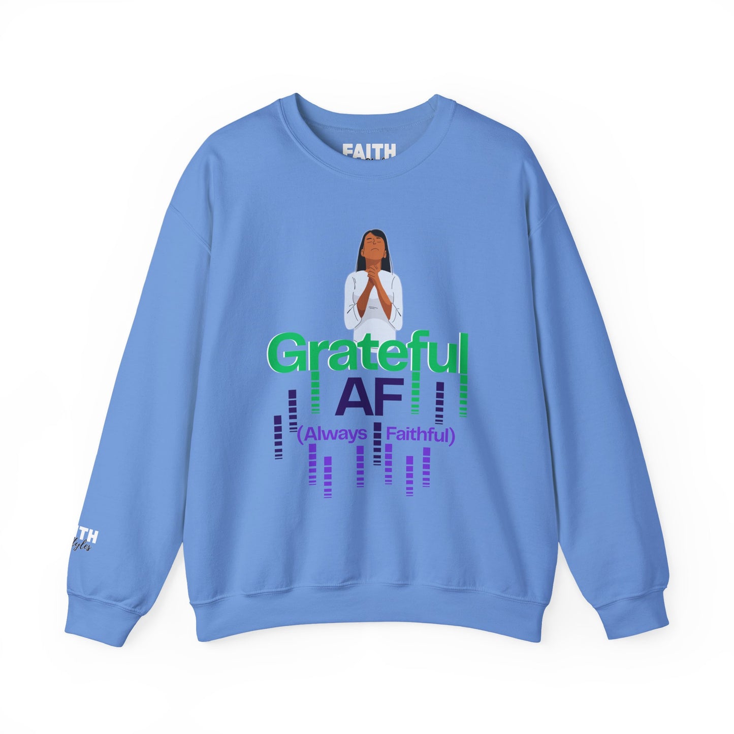 Women Grateful AF Crewneck Sweatshirt | Cozy Unisex Pullover for Thanksgiving, Gifts, and Everyday Wear
