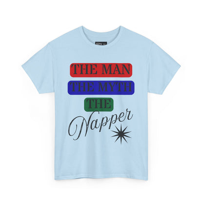 The Man, The Myth, The Napper Tee - Funny Unisex Cotton T-Shirt, Gift for Nap Lovers, Humor Apparel, Relaxation Shirt, Fun Sleepwear
