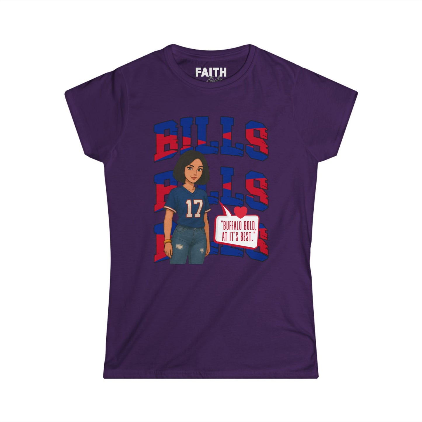 Bills Inspired Women's Fan Tee | Softstyle Shirt for Game Day, Sports Apparel, Gift for Her, Team Spirit Wear