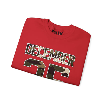 December 25 Camouflage Crewneck Sweatshirt - Christmas Holiday Tee