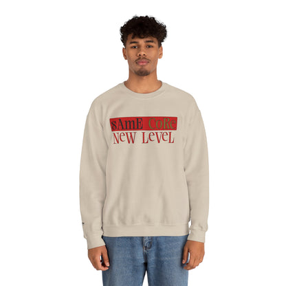 Crewneck Sweatshirt — "Same Core New Level" Graphic Pullover
