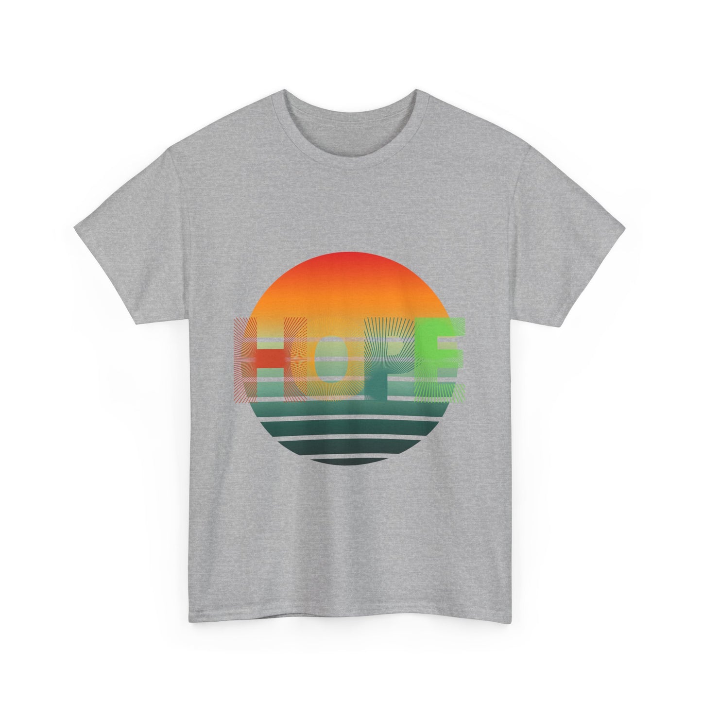"HOPE" Sunset Vibes Unisex Cotton Tee, Summer T-Shirt, Gift for Him/Her, Casual Wear, Beach Day Outfit, Eco-Friendly Fashion