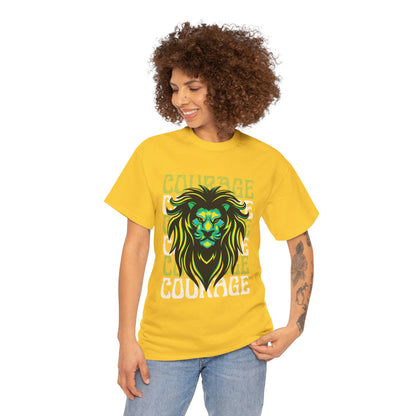 Courageous Lion Tee, Motivational Shirt, Unisex Cotton T-Shirt, Gift for Strength, Inspirational Apparel, Courage Theme
