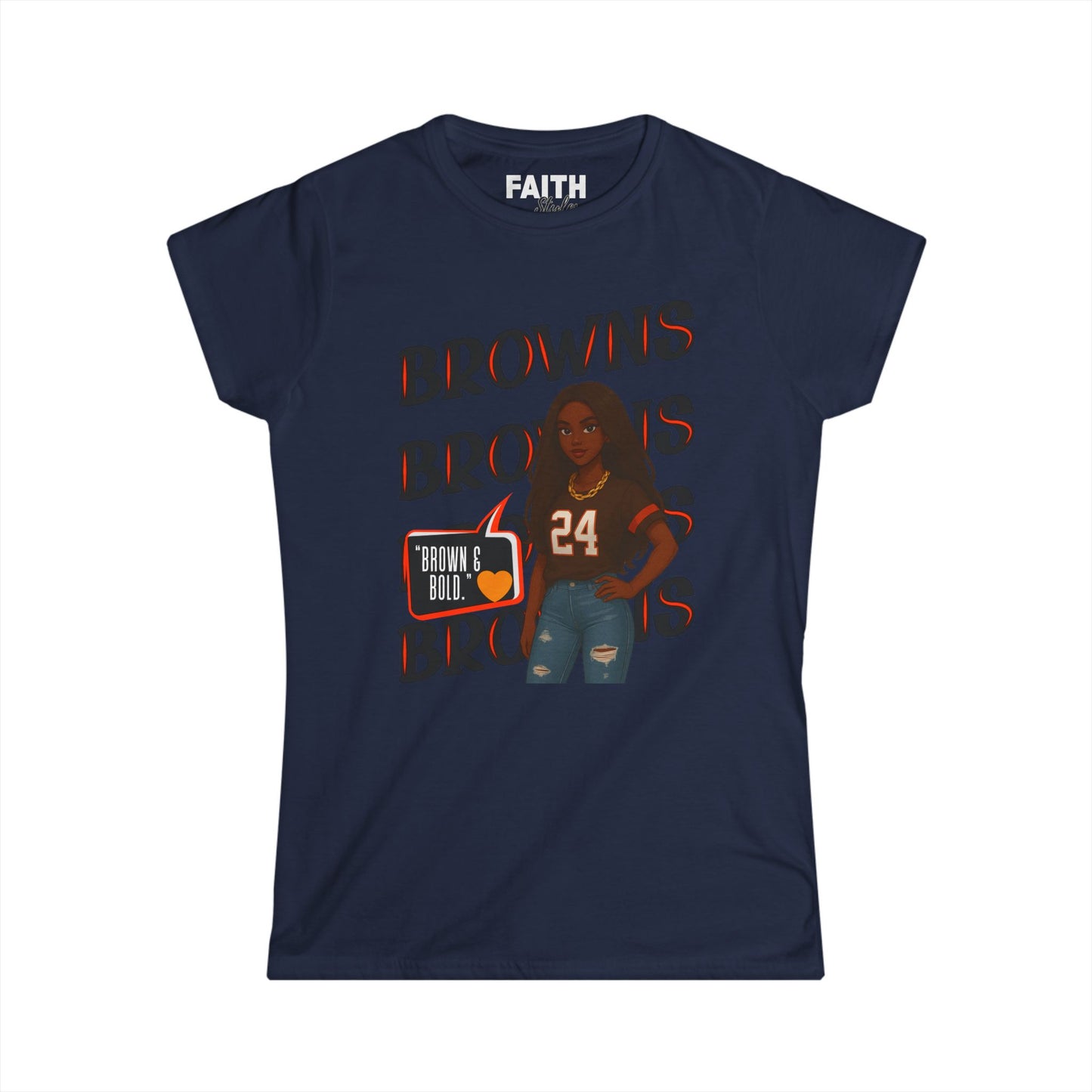 Browns Inspired Women’s Tee, Football Fan Shirt, Game Day Top, Sportswear for Her, NFL Gift for Her