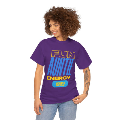 Fun Auntie Energy Activated Tee - Perfect Gift for Cool Aunts, Casual Wear, Gifting, Family Celebrations, Aunt's Day