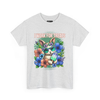 Cute Bunny Graphic Tee for Treat Lovers, Summer Fun Shirt, Animal Lover Gift, Cute Gift for Her, Floral T-Shirt