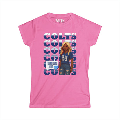 Colts Cheer Women's Softstyle Tee - Perfect for Game Day, Football Fans, Casual Wear, Sports Events, Gift Idea, Team Spirit