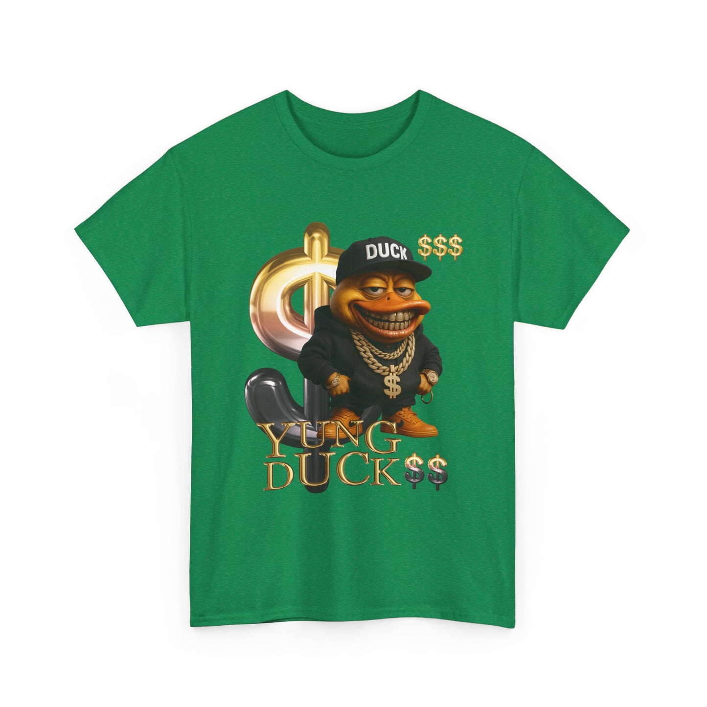 Yung Duck$$ Unisex Heavy Cotton Tee - Fun Streetwear T-Shirt for Casual Outfits