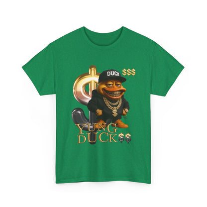 Yung Duck$$ Unisex Heavy Cotton Tee - Fun Streetwear T-Shirt for Casual Outfits