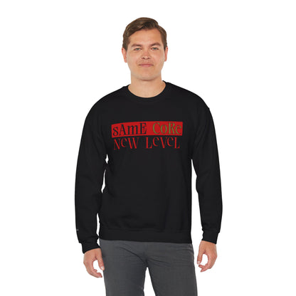 Crewneck Sweatshirt — "Same Core New Level" Graphic Pullover