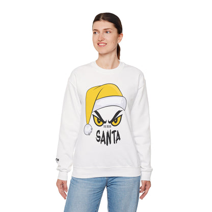The Mean SANTA Sweatshirt -  Holiday Crewneck - Yellow