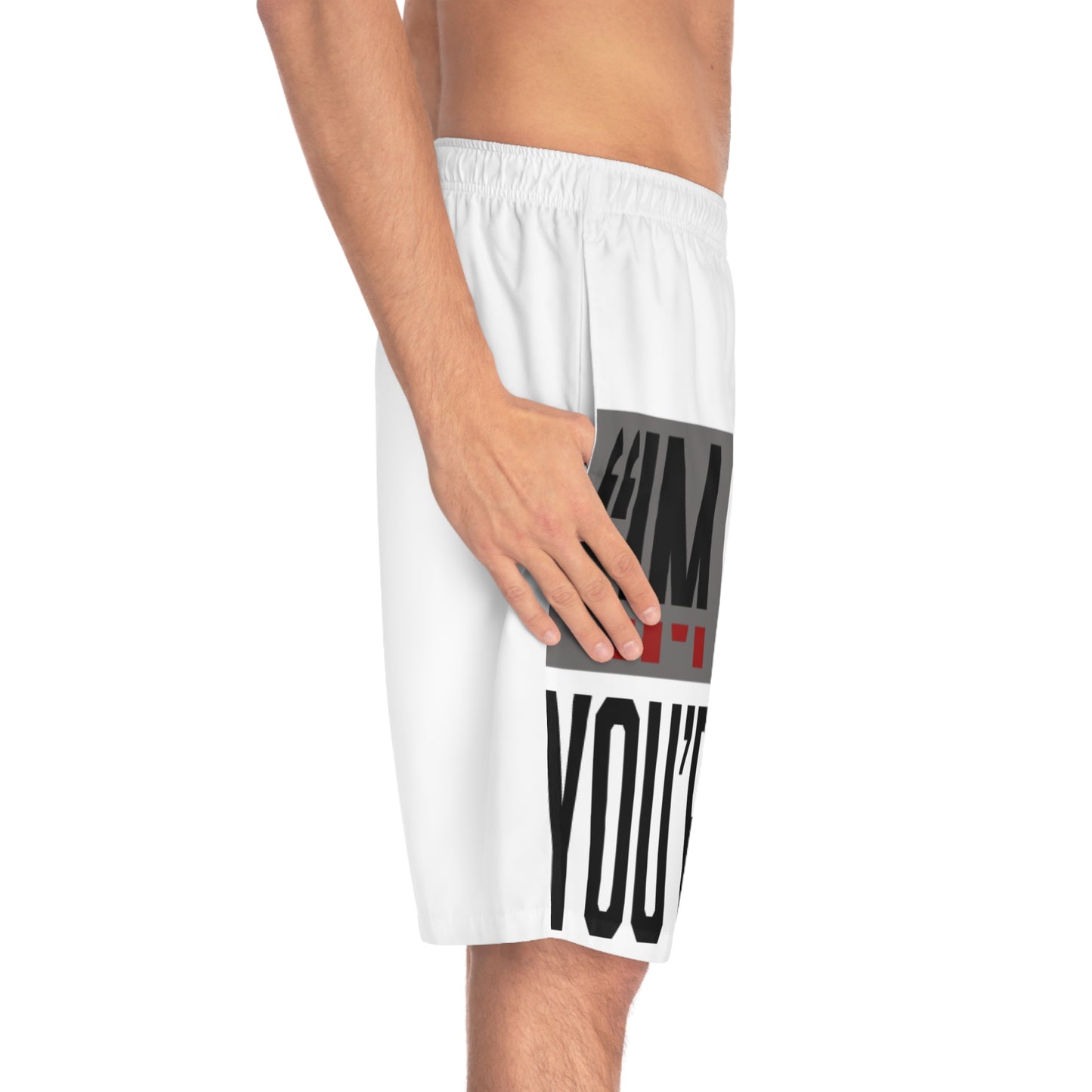 Board Shorts - 'I’m Not Extra, You’re Just Basic' AOP, Beachwear, Summer Apparel, Casual Swim Trunks, Gift for Him, Funny Swim Shorts