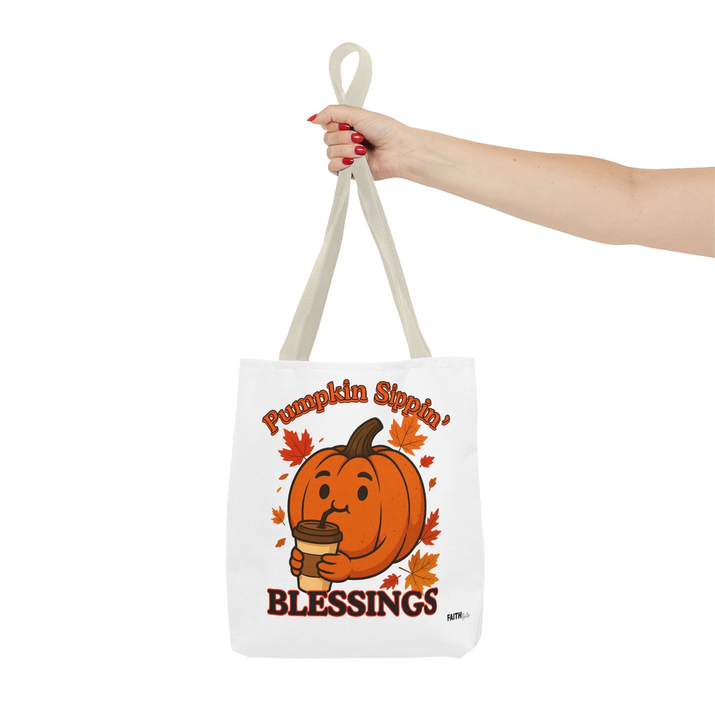 FaithStyles Autumn Pumpkin Blessings Tote Bag | Fall Bag, Cute Tote, Gift for Her, Thanksgiving, Coffee Lovers, Halloween Decor