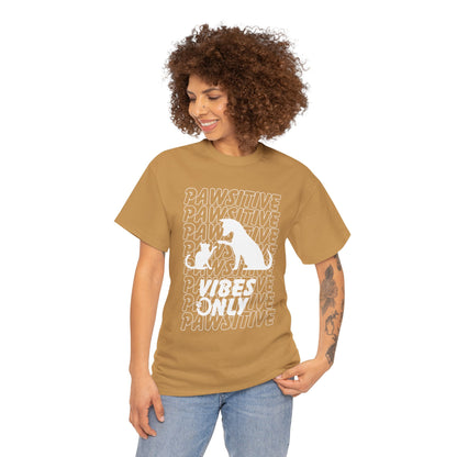 "Pawsitive Vibes Only" Unisex Heavy Cotton T-shirt