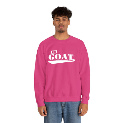 NEW FaithStyles Embroidery The GOAT Crewneck Sweatshirt – Bold White Graphic Pullover