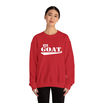 NEW FaithStyles Embroidery The GOAT Crewneck Sweatshirt – Bold White Graphic Pullover