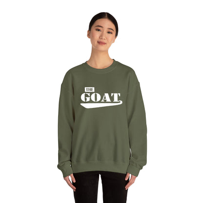 NEW FaithStyles Embroidery The GOAT Crewneck Sweatshirt – Bold White Graphic Pullover