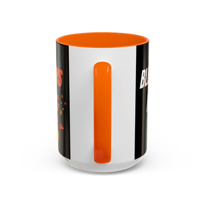 Bless This Mess Coffee Mug, Autumn Mug, Funny Mug Gift, Black Ceramic Mug, Fall Coffee Cup