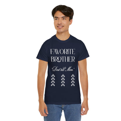 Favorite Brother Unisex Heavy Cotton Tee - Perfect Gift for Siblings, Casual Wear, Birthday, Family Reunion, Everyday Comfort