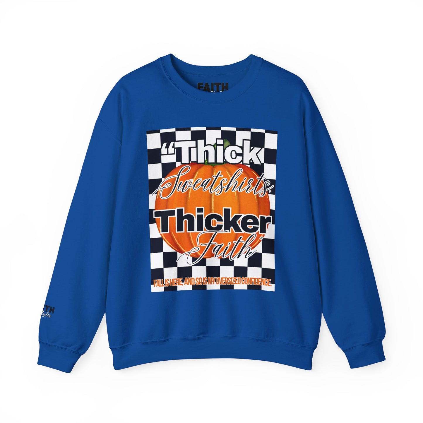 FaithStyles Thick Sweatshirts Pumpkin, Unisex Graphic Sweatshirt, Crewneck Sweatshirt, Sports Apparel, Cozy Casual Wear