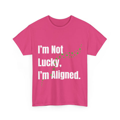"I’m Not Lucky, I’m Aligned" Unisex Heavy Cotton T-shirt - Motivational Tee for Positivity and Alignment