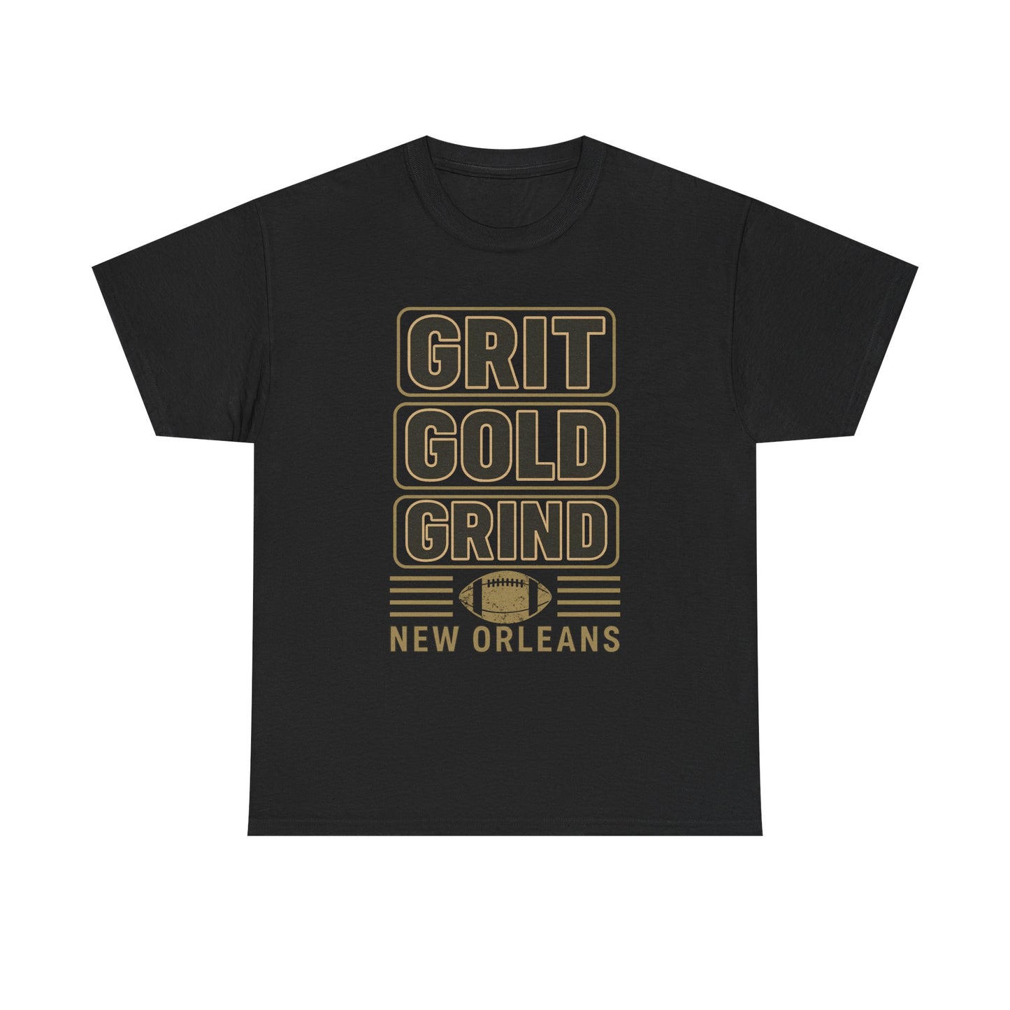 Grit Gold Grind Tee - Male Heavy Cotton Shirt for New Orleans Fans, [...]