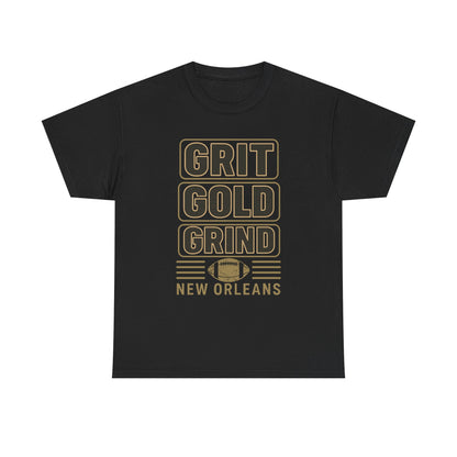 Grit Gold Grind Tee - Male Heavy Cotton Shirt for New Orleans Fans, [...]