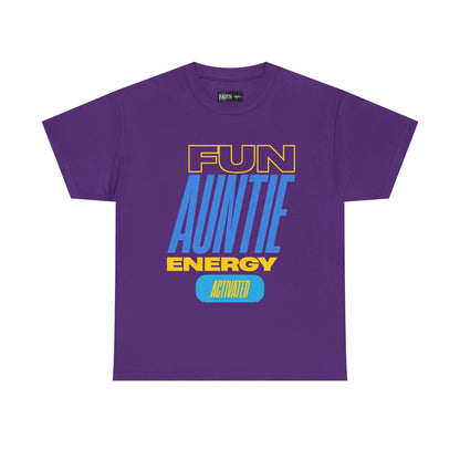 Fun Auntie Energy Activated Tee - Perfect Gift for Cool Aunts, Casual Wear, Gifting, Family Celebrations, Aunt's Day