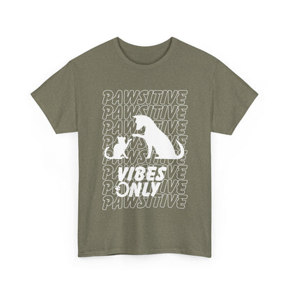 "Pawsitive Vibes Only" Unisex Heavy Cotton T-shirt