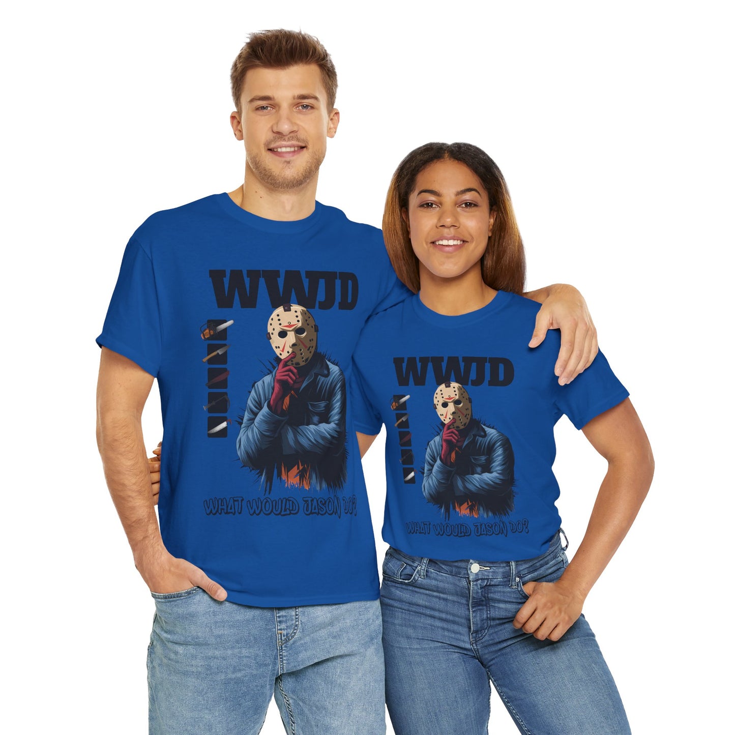 WWJD Unisex Heavy Cotton Tee, Graphic T-Shirt, Casual Wear, Gift for Him, Trendy Apparel, Statement Tee